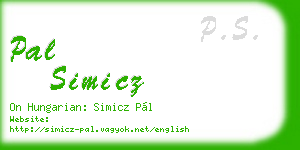 pal simicz business card